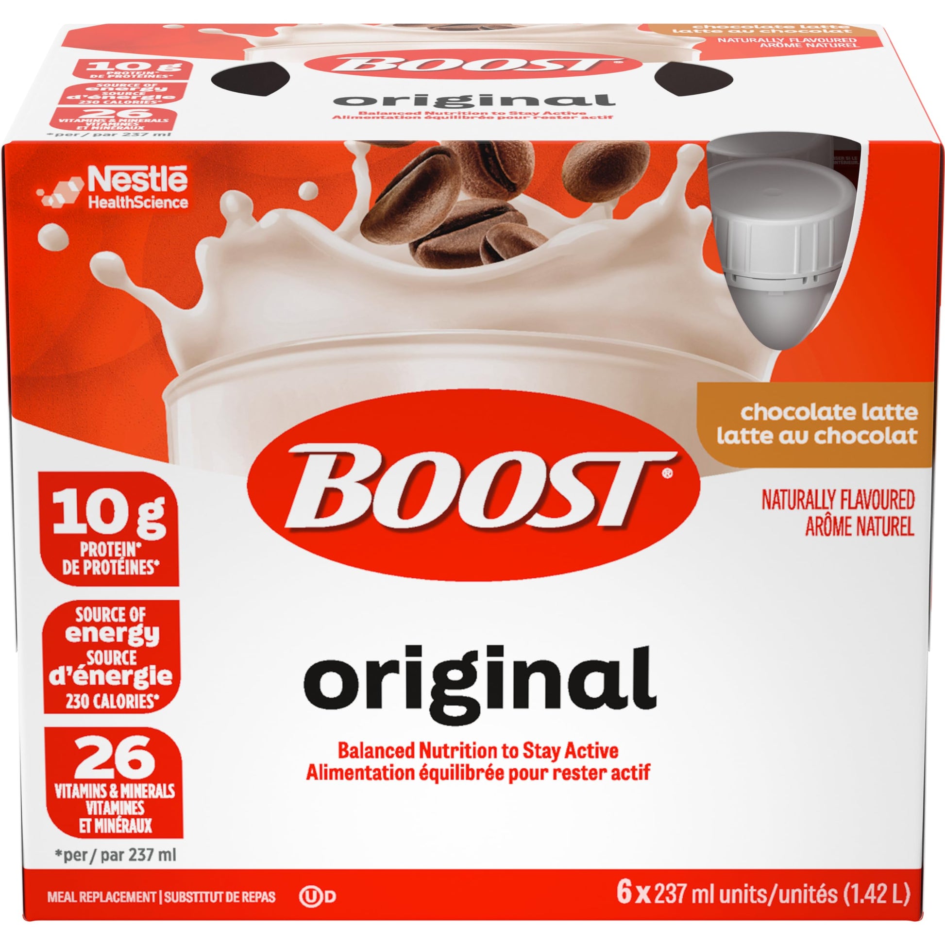 BOOST Original Meal Replacement Drink – Choc Latte, 24 Bottles, 6.1 kg Boost