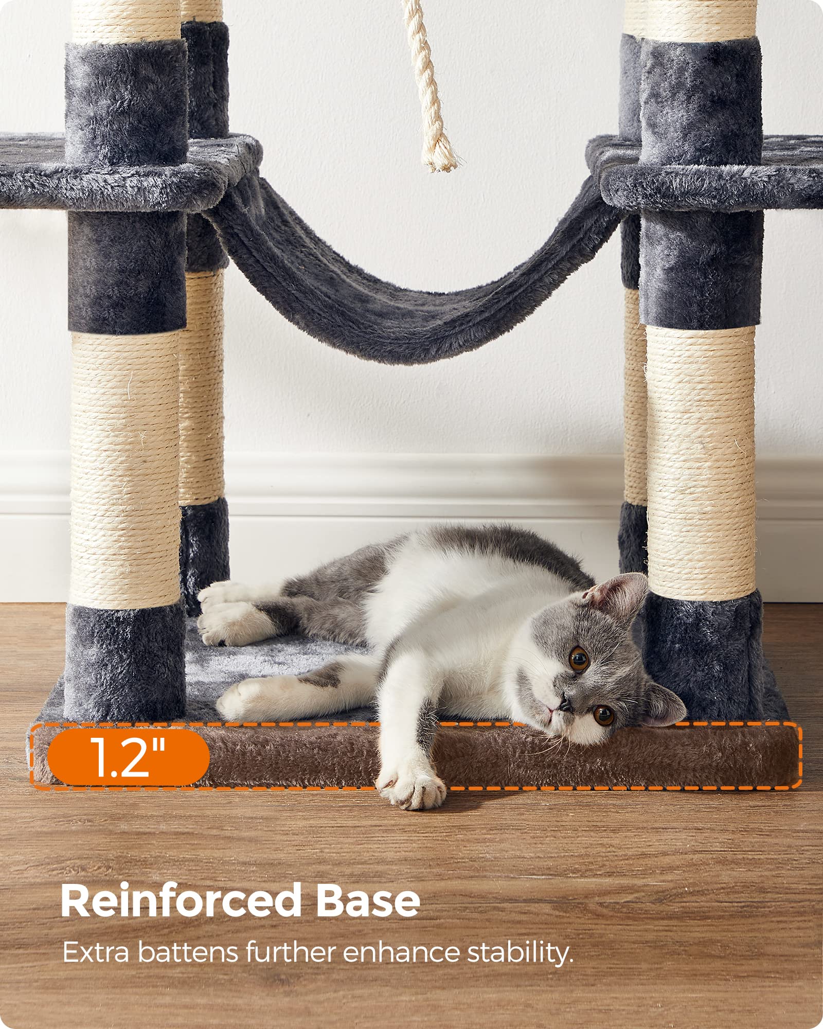FEANDREA Cat Tree, Large Cat Tower, 64.6 Inches Cat Activity Center Feandrea