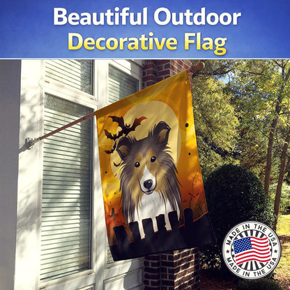 Caroline's Treasures BB1800CHF Halloween Sheltie Canvas House Size Flag, Multicolor, Large