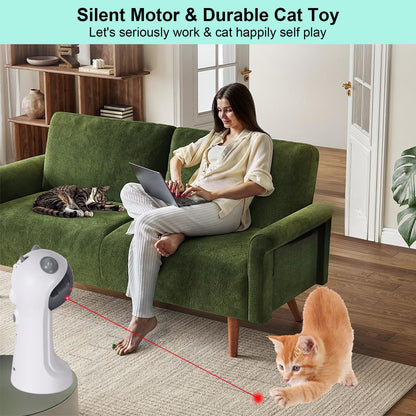 TBTeek Cat Toy, Automatic Motion-Activated, 5 Fun Patterns, 4 Speed Modes, Adjustable Light Angles, Random Rotating Trajectory, Rechargeable - Available at All In One Marketplace Canada
