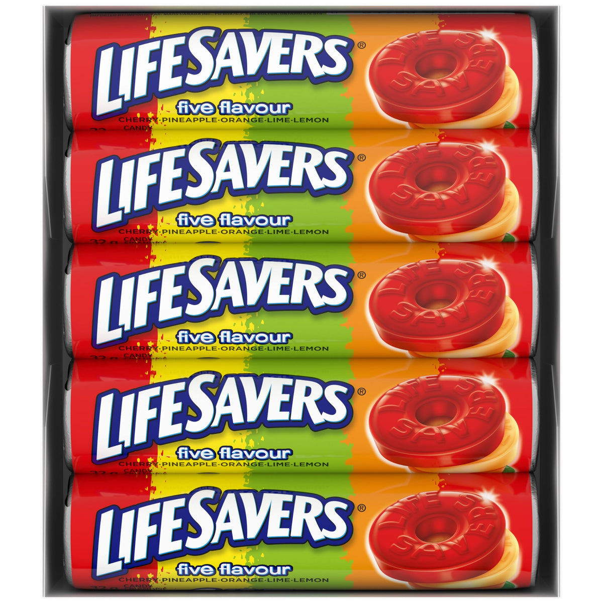 Life Savers Five Flavour Roll, 32gm, 20 Count, Red