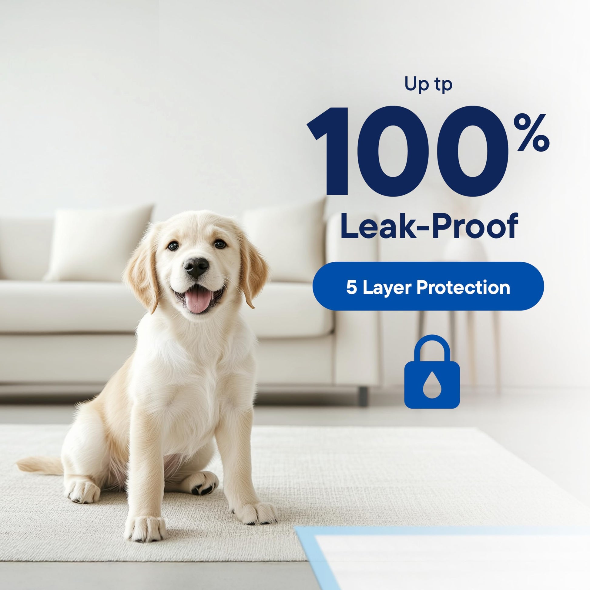Puppy Pads Pet Pee Pads for Dogs & Puppy Training - 100 Count - Potty Pads for Dogs 22" x 22" Leak-Proof Dog Pee Pads - Quick-Dry Surface - Heavy Duty Absorbent Disposable Dog Wee Pad Bulk Pack Stack Man