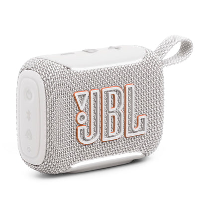 JBL Go 5 - Ultra-Portable Waterproof & Drop-Proof Speaker with JBL Legendary Sound & Ambient Edge Lighting, AirTouch Instant Stereo Pairing or Link Multiple Compatible Speakers via Auracast™ (White)