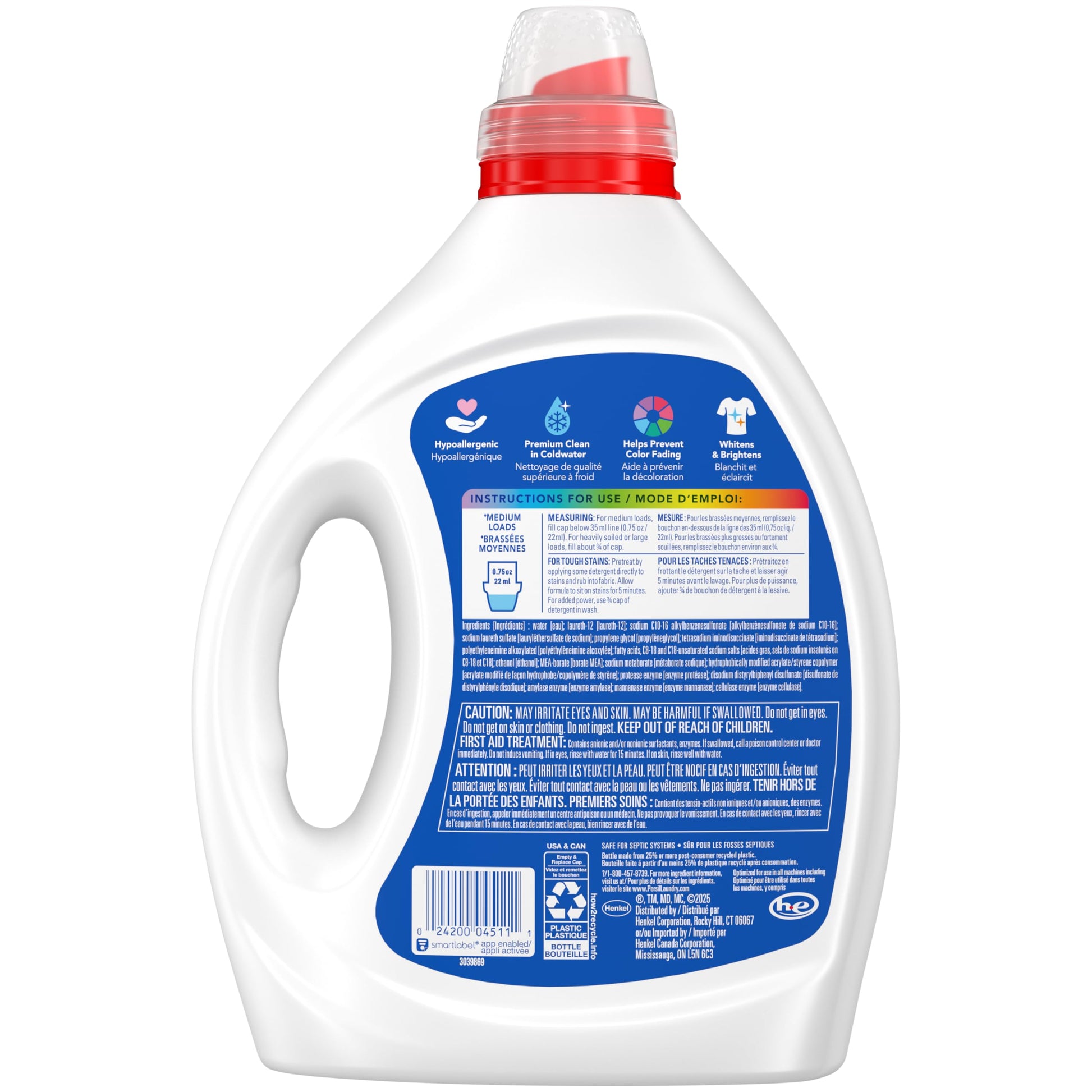 Persil® 2x Concentrated Laundry Detergent Free & Sensitive, 2.43L/110 Loads - Available at All In One Marketplace Canada