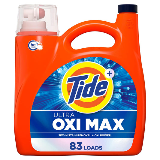 Tide Ultra Oxi Max Liquid Laundry Detergent, 83 Loads, Set-in Stain Removal Plus Oxi Power, Laundry Detergent Liquid, 3.46 L - Available at All In One Marketplace Canada