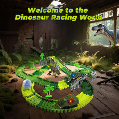 EagleStone Dinosaur Race Track Set for Kids – 233 PCS Flexible Race Tracks 🍁 All In One Marketplace Canada
