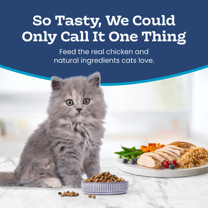 Blue Buffalo Tastefuls Chicken & Brown Rice Recipe Dry Cat Food for Kittens 2–12 Months, Real Chicken First, Deliciously Healthy Natural Kitten Food with DHA, Taurine, and Natural Ingredients, 3.1kg