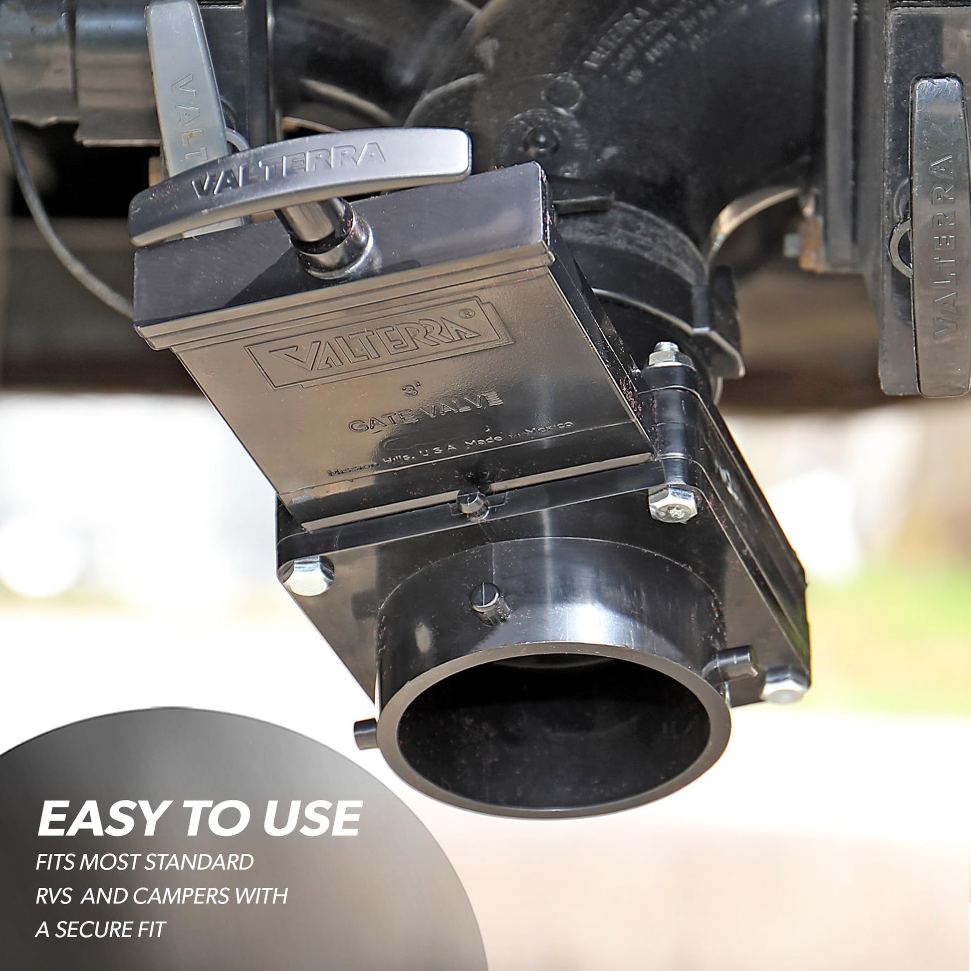 Valterra Twist-On Waste Valve, Mess-Free Waste Valve for RV's, Campers, Trailers Valterra