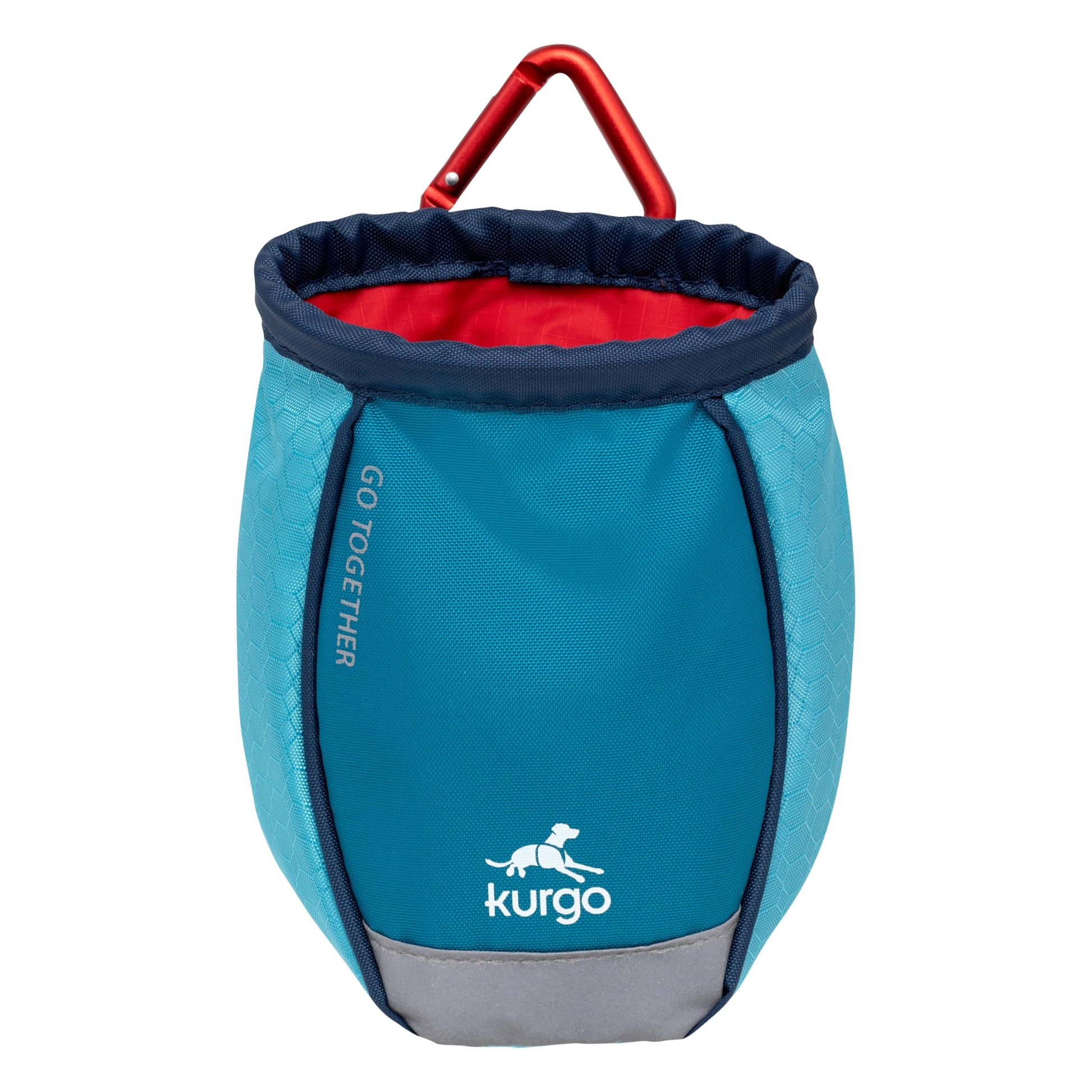 Kurgo Dog Training Treat Pouch Bag, Treat Bags for Dogs, Portable Pet Pocket Waist Clip Bag, Reflective Snack Bag for Pets, Includes Clip and Carabiner, Go Stuff-it Bag, Coastal Blue Kurgo