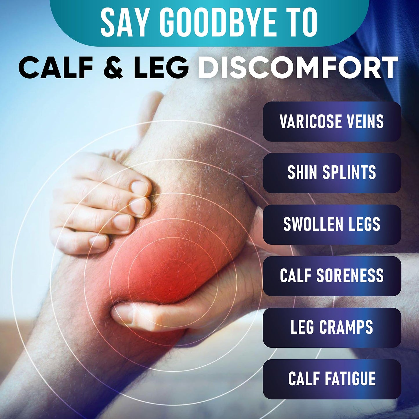 Calf Compression Sleeves for Men and Women - (1 Pair) Footless Compression Socks Support for Varicose Vein, Nursing, Pregnancy, Running - PhysFlex Leg Sleeve Brace for Shin Splints, Pain Relief and Reduces Swelling (Black, Medium) - Available at All In One Marketplace Canada
