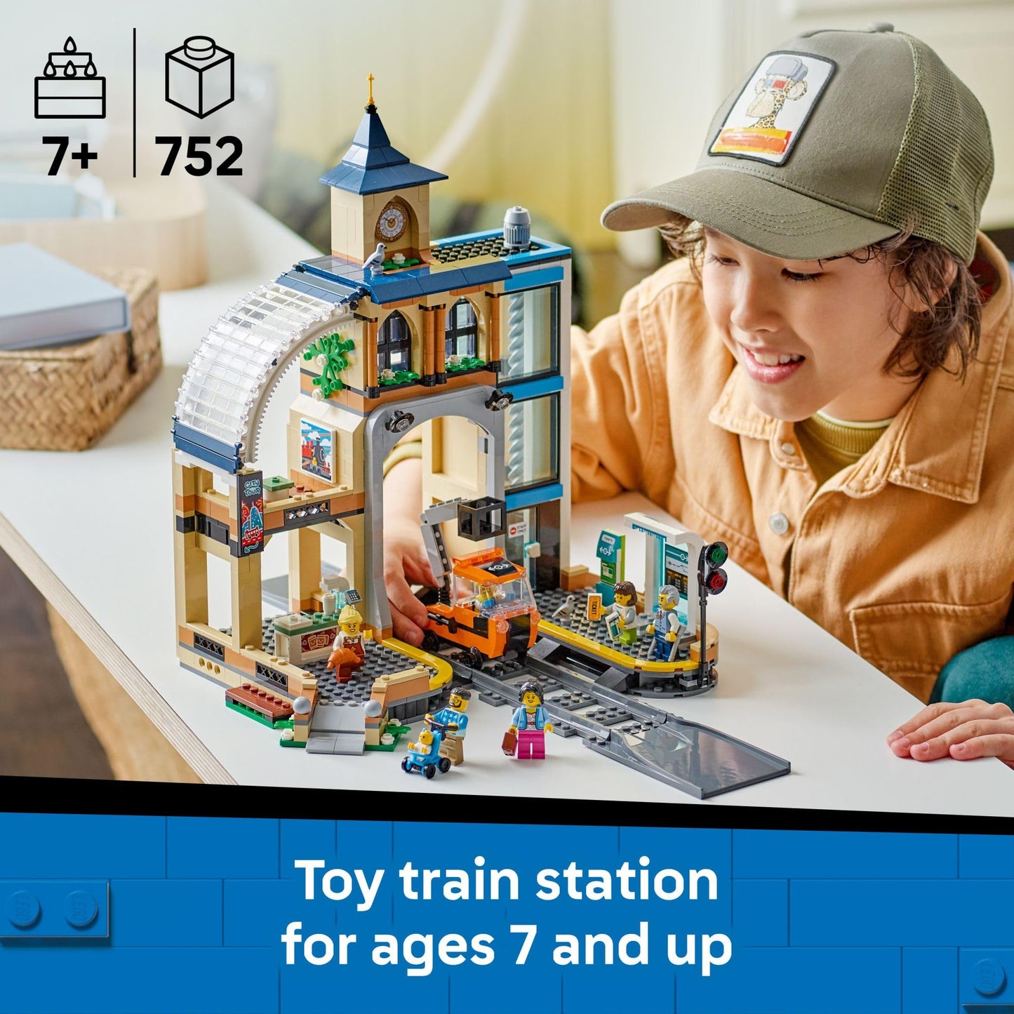 LEGO City Central Train Station Building Toy - Multi-Level Pretend Play Set for Boys & Girls, Ages 7+ - Building Blocks for Kids - Gift Idea for Birthdays - 60469 LEGO