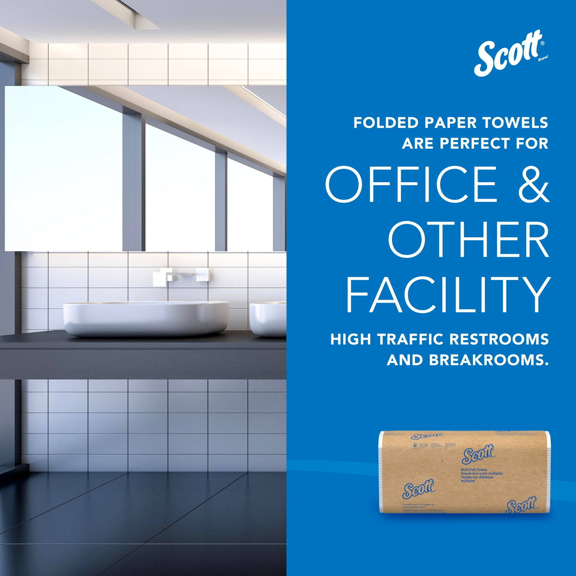 Scott Professional Universal Multifold Paper Towels, Bulk (03650), Absorbency Pockets, 9.2"x9.4", Compressed, Compact (250 Sheets/Pack, 12 Packs/Case, 3,000 Sheet Total) SCOTT PROFESSIONAL
