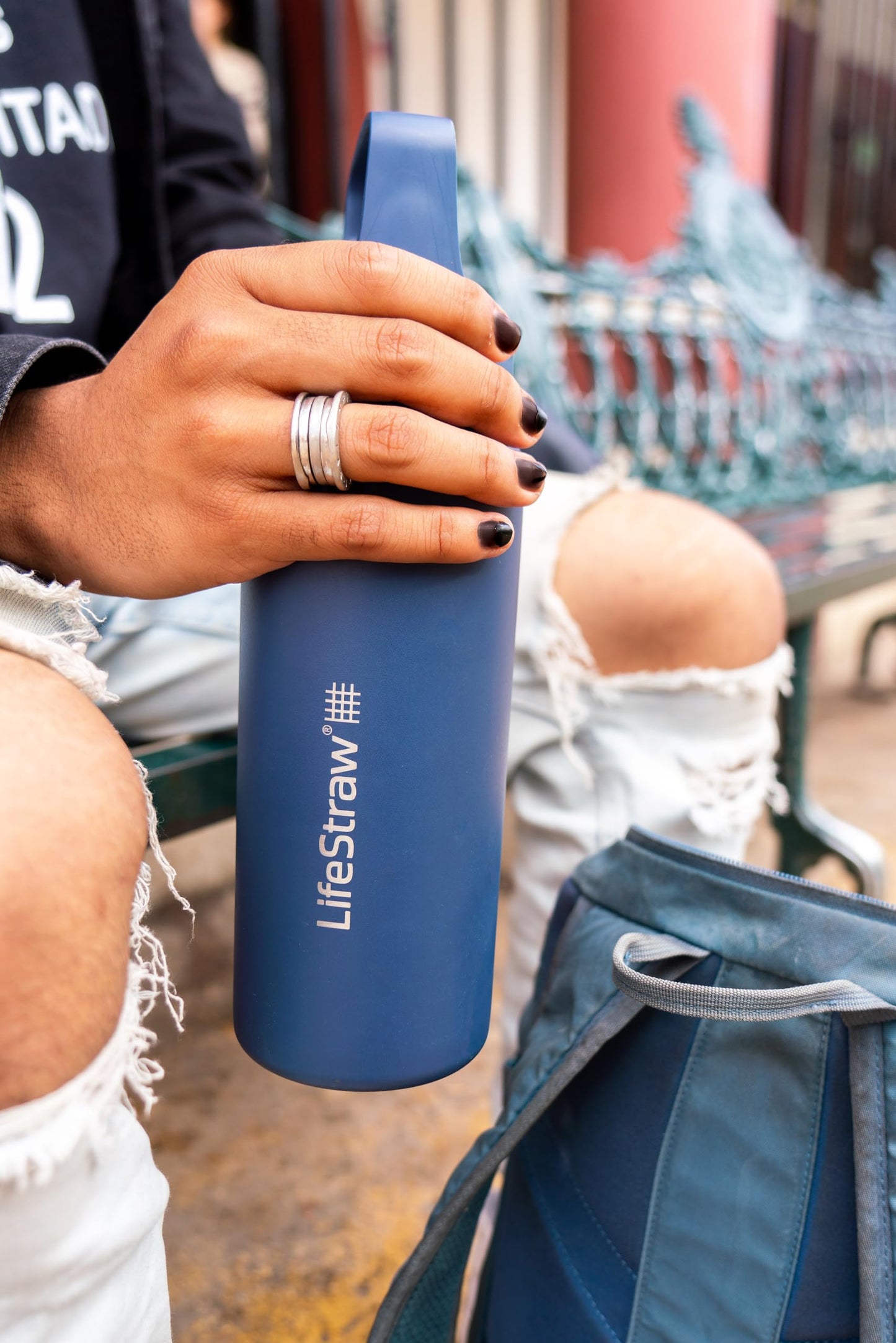 LifeStraw Go Series – Insulated Stainless Steel Water Filter Bottle for Travel and Everyday use removes Bacteria, parasites and microplastics, Improves Taste, 24oz Aegean Sea 🍁 All In One Marketplace Canada