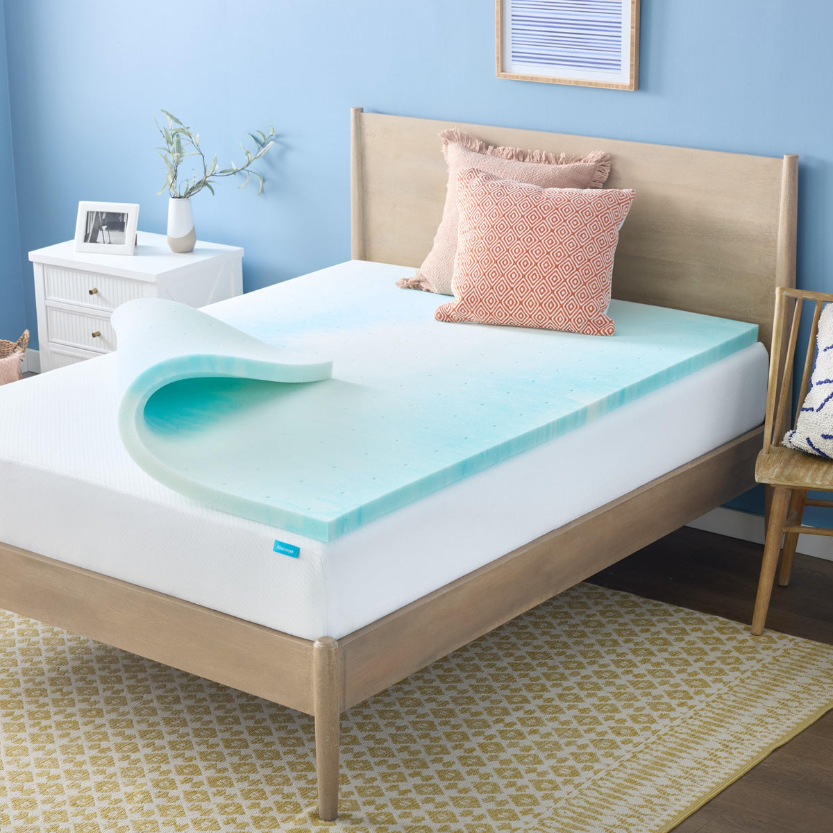 Linenspa 2 Inch Memory Foam Mattress Topper, Gel Swirl Memory Foam Full, CertiPUR-US Certified
