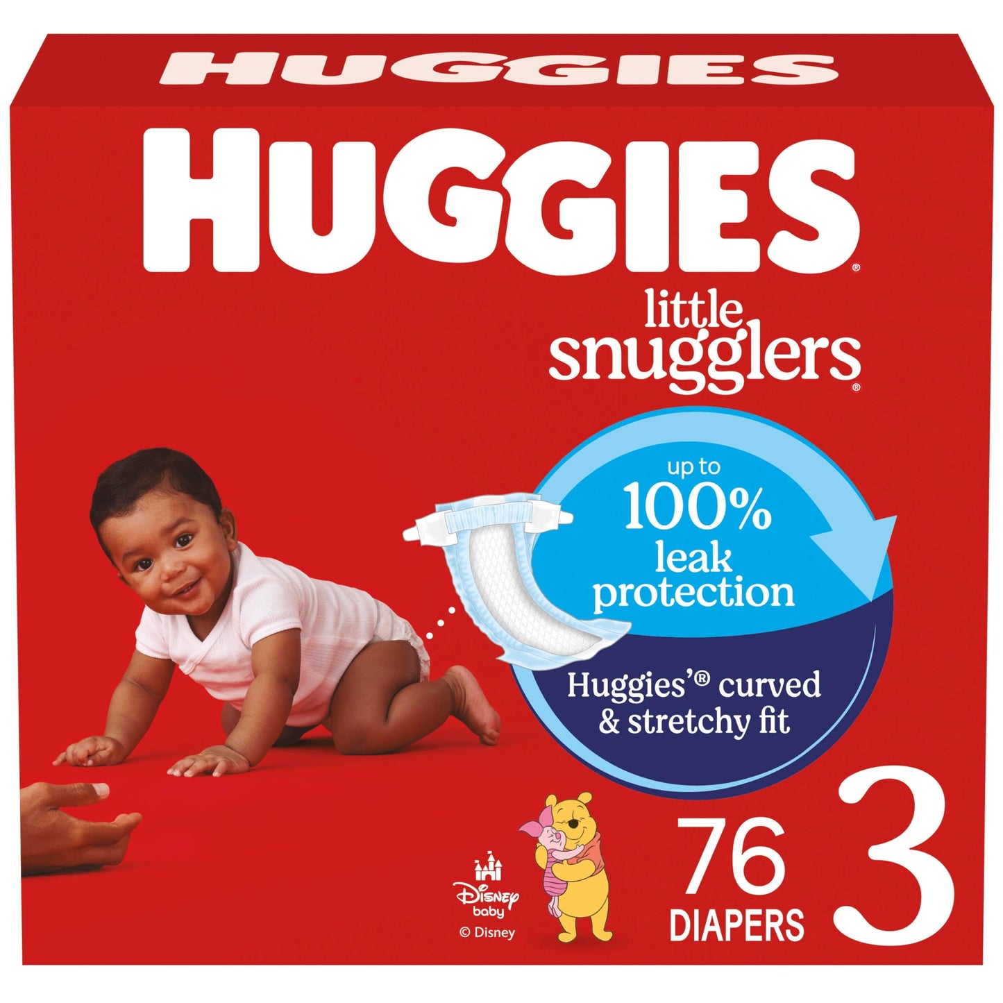 Diapers Size 3 - Huggies Little Snugglers Disposable Baby Diapers, 76ct, Giga Pack