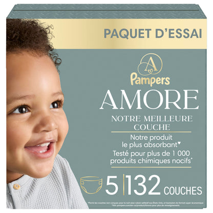 Pampers AMORE, Size 5, Our Best Diaper, 1 Pack (Count of 132)
