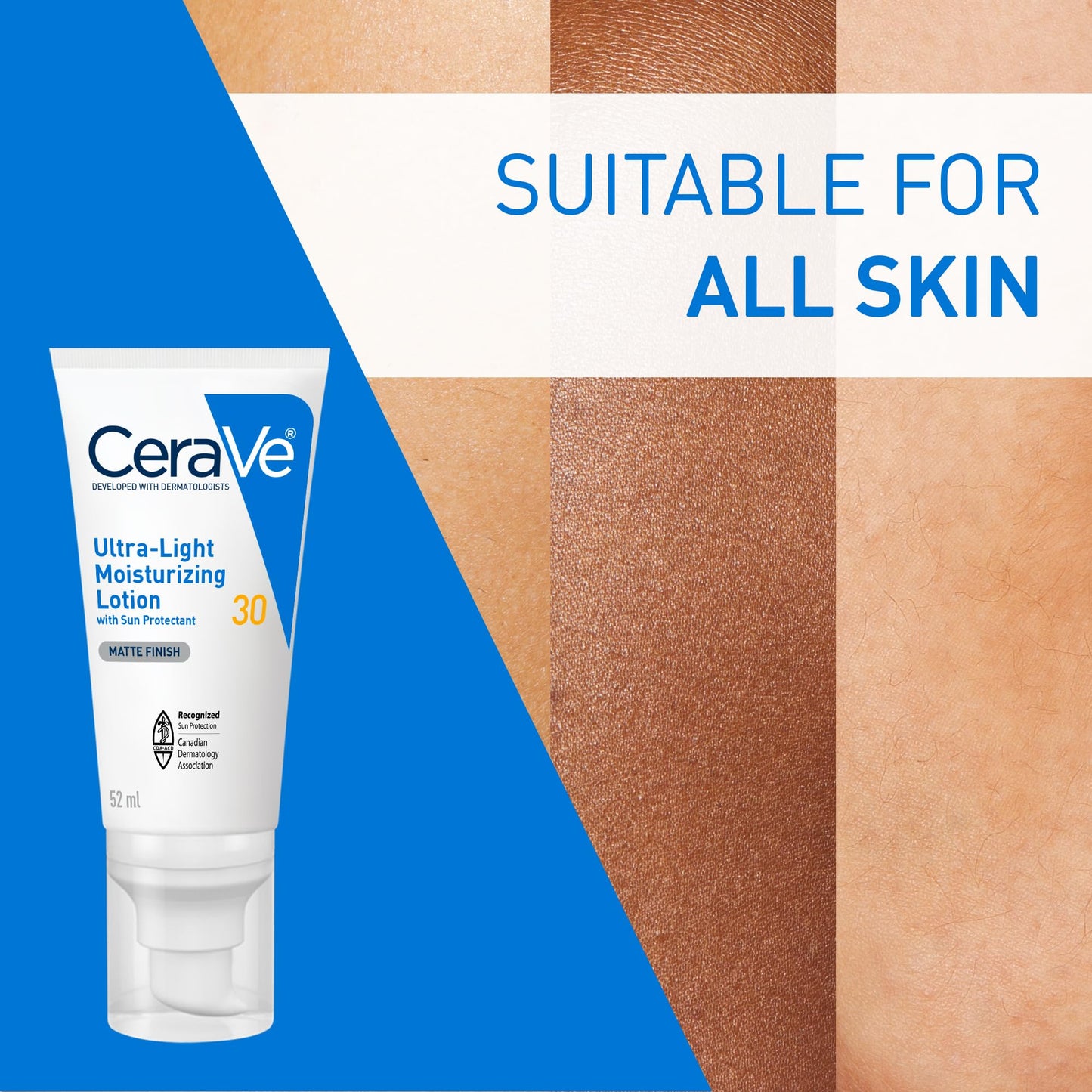 CeraVe Ultra-light Face Moisturizer with SPF 30. Hyaluronic Acid face sunscreen lotion for Men & Women, Normal to Oily & sensitive skin. Fragrance-Free, Oil-Free, Non-Comedogenic, Travel Size 52 ML