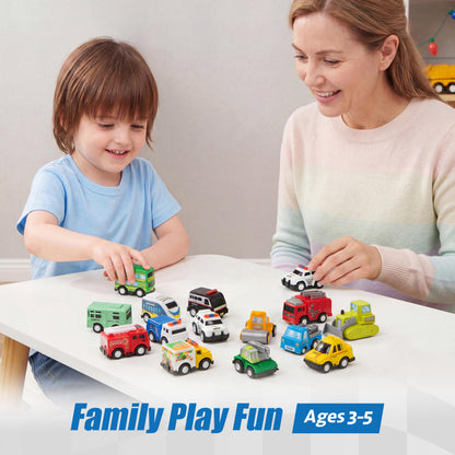 JOYIN 18 Pcs Pull Back City Cars and Trucks Toy Vehicles Set, Friction Powered Mini Cars Toys for Toddlers, Party Favors for Kids 3-5, Christmas Stocking Stuffers, Goodie Bag Stuffers 🍁 All In One Marketplace Canada