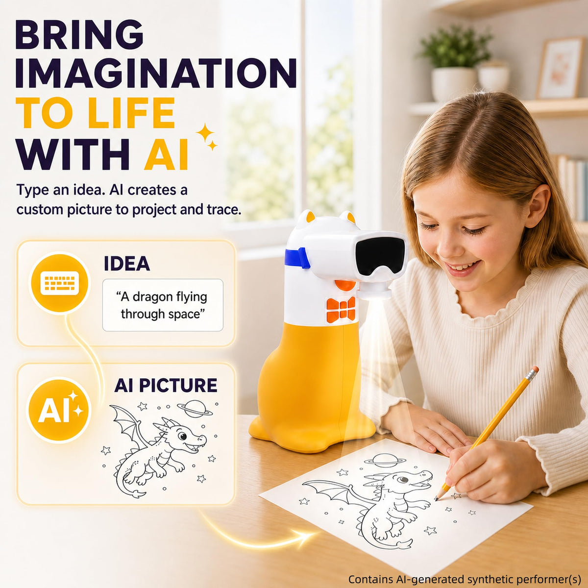 Yoturetoys AI Drawing Projector for Kids, Birthday Gift Toy, Ages 5-12 🍁 All In One Marketplace Canada