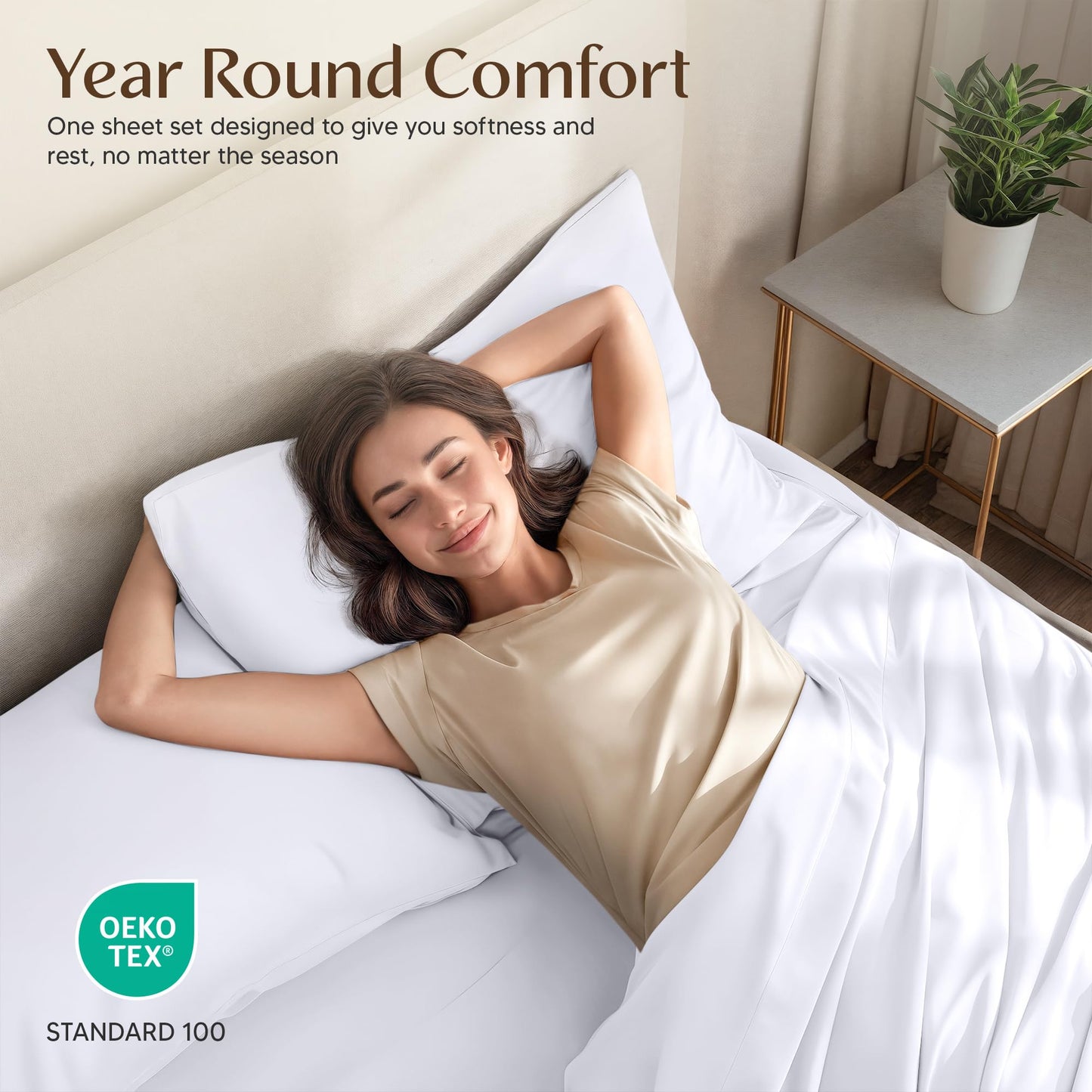 Utopia Bedding Queen Bed Sheets - 4 Piece Queen Size Cooling Sheet Set - Hotel Luxury Soft Breathable Microfiber, Oeko-TEX, Deep Pocket Easy Fit & Care, Fade & Wrinkle Resistant, White