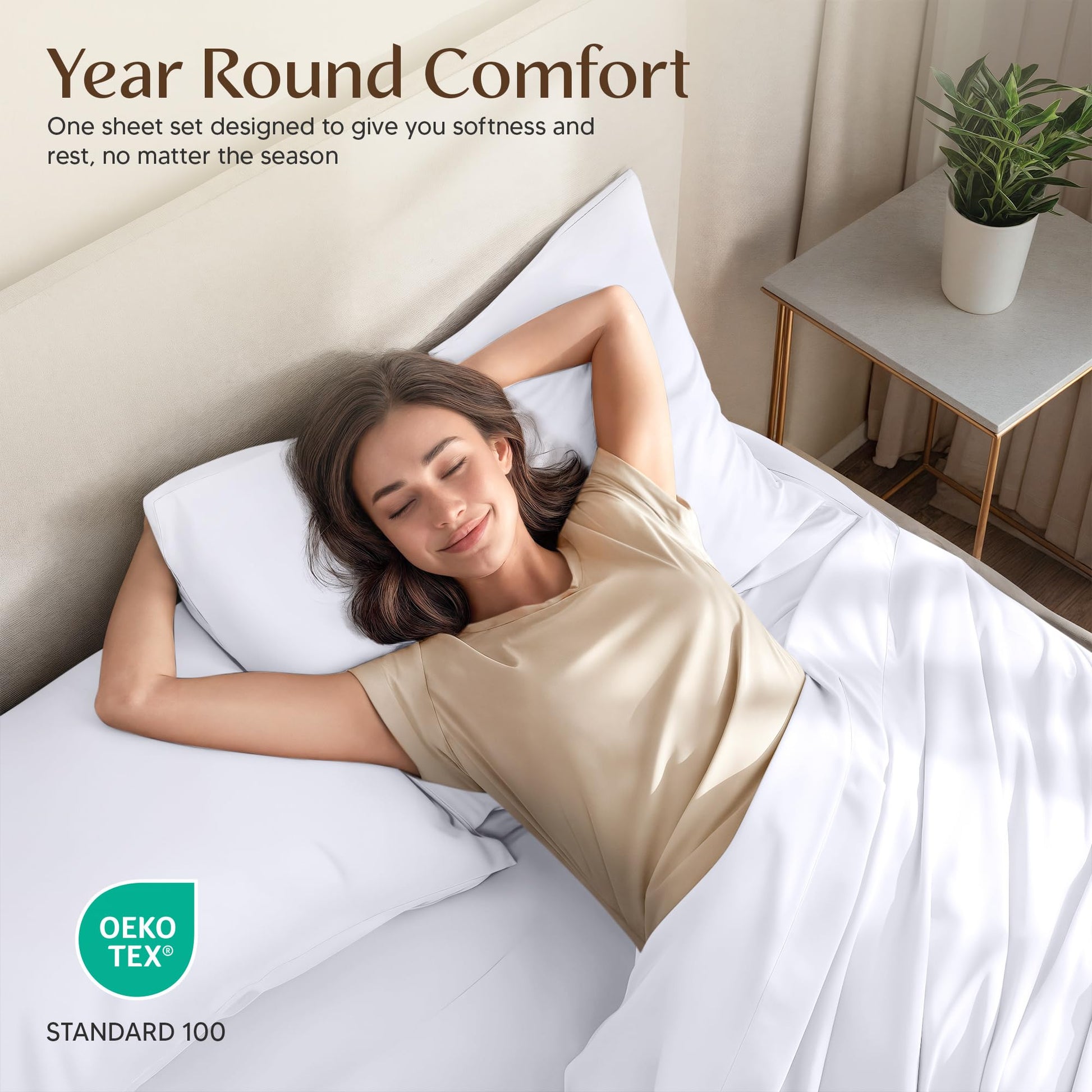 Utopia Bedding Queen Bed Sheets - 4 Piece Queen Size Cooling Sheet Set - Hotel Luxury Soft Breathable Microfiber, Oeko-TEX, Deep Pocket Easy Fit & Care, Fade & Wrinkle Resistant, White