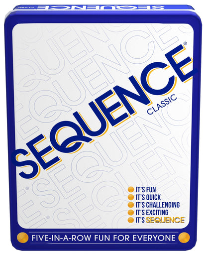 Jax Sequence in a Tin | Strategy Game | Five-in-a-Row Fun for Everyone! | 2-12 Players, Ages 7+