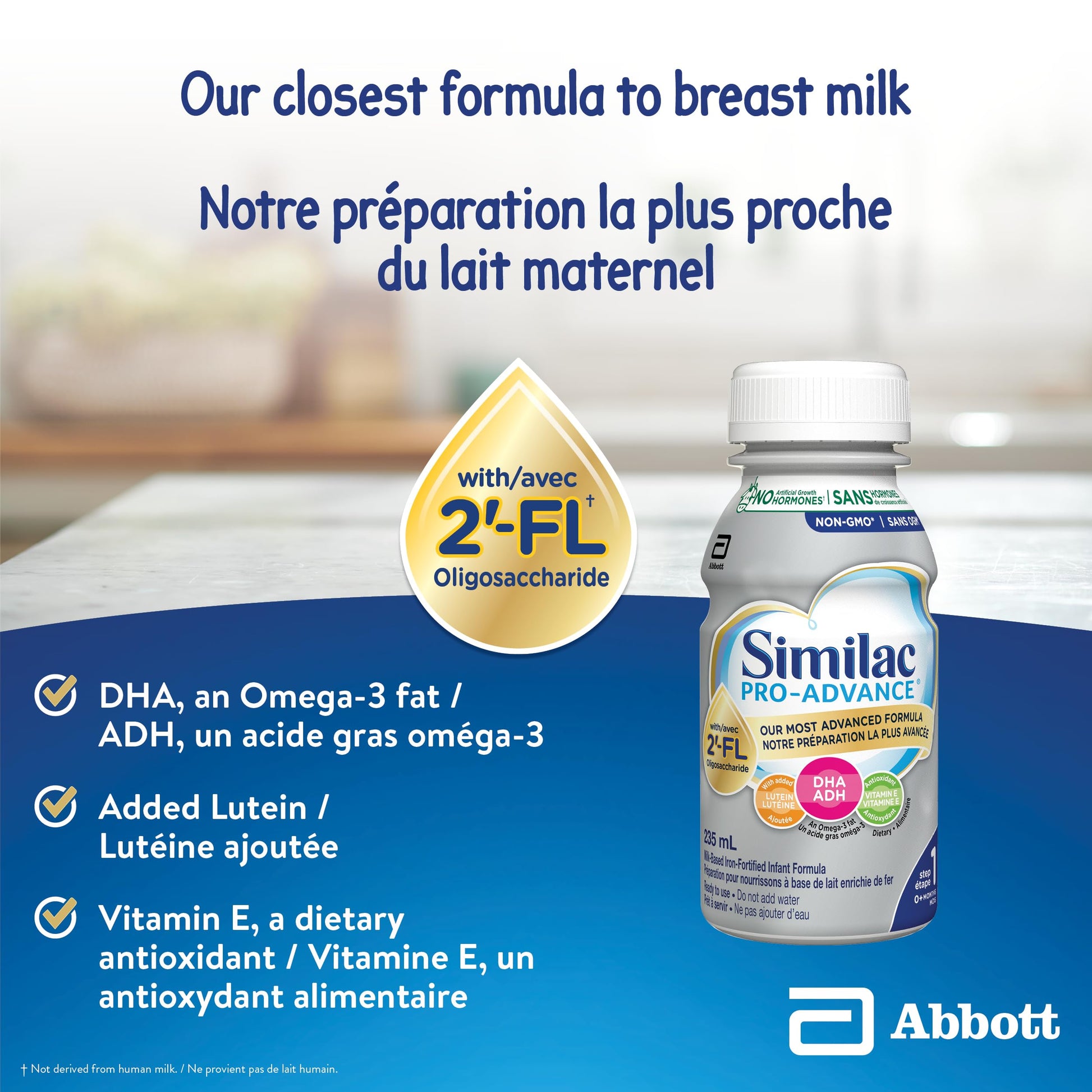 Similac Pro-Advance Step 1 Infant Formula, Closest to Breast Milk with 2'-FL, Ready to Feed, 0+ Months, 16 x 235 mL