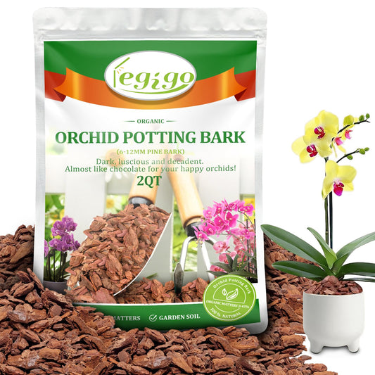 Legigo 2 litres Organic Orchid Potting Bark- All Natural Orchid Bark Potting Mix Pine Bark Wood Chips for Houseplant Mulch, Plants Root Development