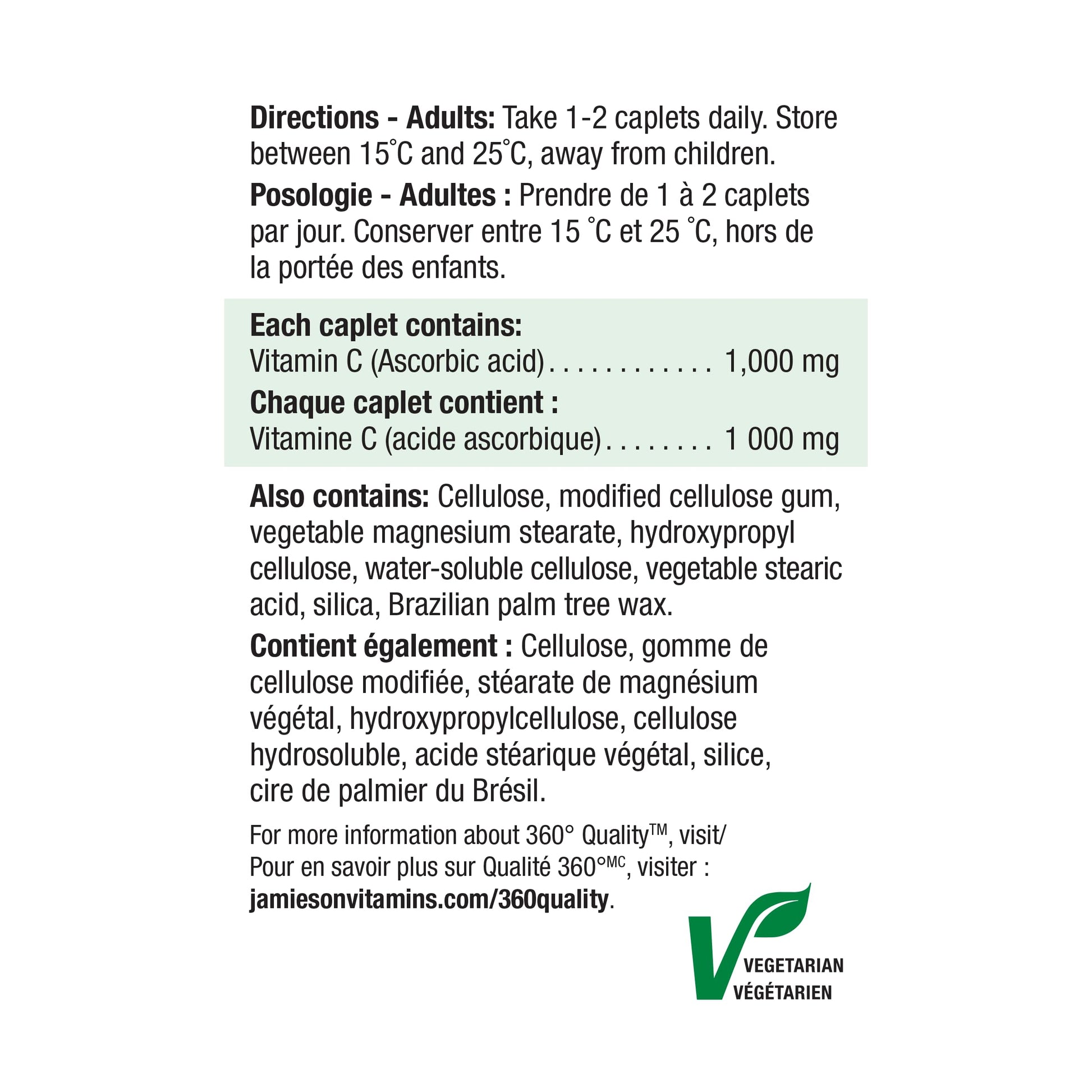 Jamieson Vitamin C 1,000 mg Caplets, Antioxidant Protection, Supports Immune Health, Strong Teeth and Bones. Vegetarian, Gluten-Free, 100 Caplets, Proudly Canadian - Available at All In One Marketplace Canada
