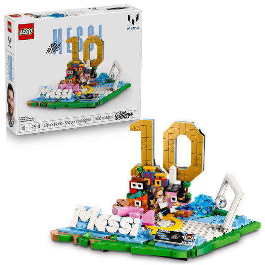 LEGO Editions Lionel Messi – Soccer Highlights - Building Set for Boys & Girls, Ages 10+ - Collectible Soccer Gift with Plaque - Kids Bedroom or Shelf Decor - 43011