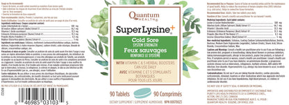 Quantum Health Super Lysine+ Cold Sore 90 Tablets 45-Day Supply, Daily Lysine Supplement, Vitamin C, Echinacea, Licorice, Propolis & Odorless Garlic for Collagen Support, Healthy Lips & Immune Balance Quantum