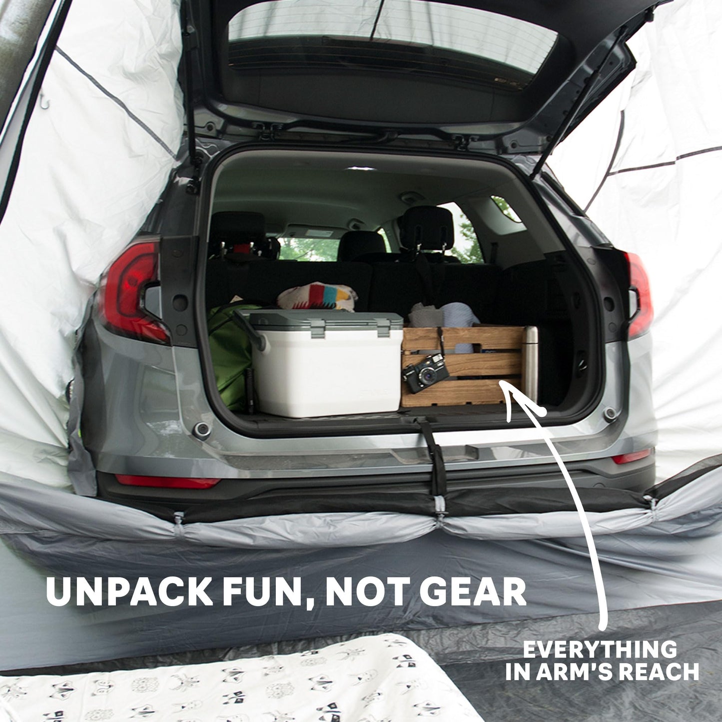 Napier Backroadz SUV Tent | 10' x 10' Vehicle Camping Tent | Fits All CUVs, SUVs, and Minivans | Sleeps 5 | Spacious, Durable, Easy Set-up | Gray/Green | Model 19100 Napier