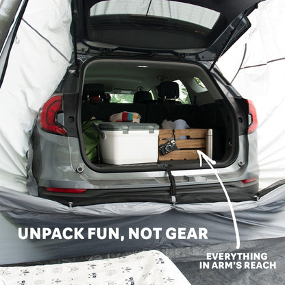 Napier Backroadz SUV Tent | 10' x 10' Vehicle Camping Tent | Fits All CUVs, SUVs, and Minivans | Sleeps 5 | Spacious, Durable, Easy Set-up | Gray/Green | Model 19100 Napier