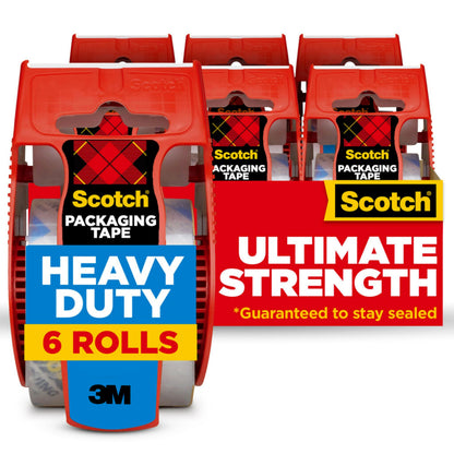 Scotch Heavy Duty Packaging Tape, 1.88 Inches x 800 Inches, 6 Rolls (142-6) Scotch