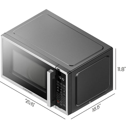Chefman Countertop Microwave Oven 1.1 Cu. Ft. Digital Stainless Steel Microwave 1000 Watts with 6 Auto Menus, 10 Power Levels, Eco Mode, Memory, Mute Function, Child Safety Lock, Easy Clean Chefman