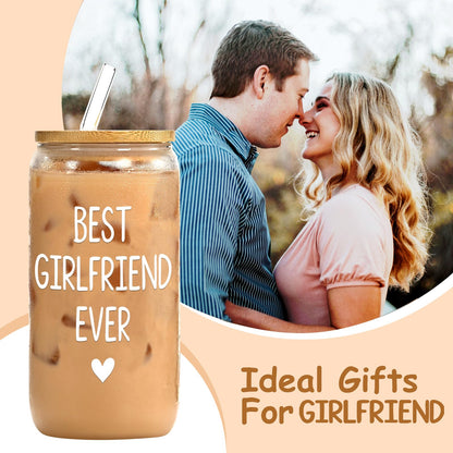 Valentines Day Gift for Her Girlfriend, Christmas, 16oz Glass Cup 🍁 All In One Marketplace Canada