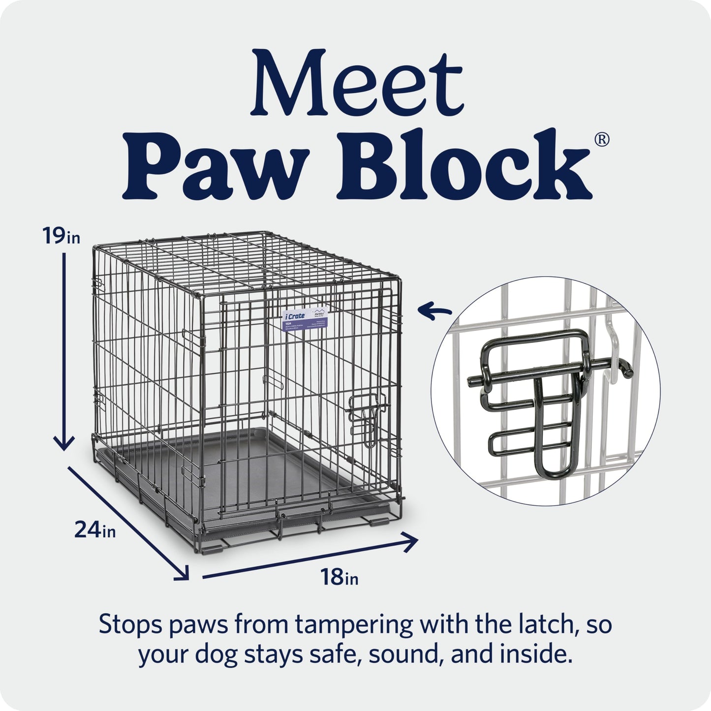 MidWest Homes for Pets 24-Inch iCrate for Small Breeds, 12-20 lbs, Single Door Folding Dog Crate with Divider Panel, Leak-Proof Tray & Secure Latch, Portable, Durable & Easy to Assemble MidWest Homes for Pets