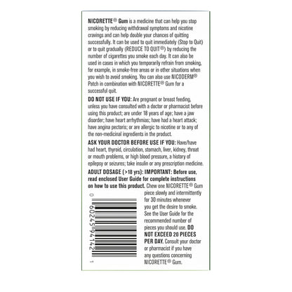Nicorette Gum, Extreme Chill Mint, 2 mg, 105 Count Nicorette