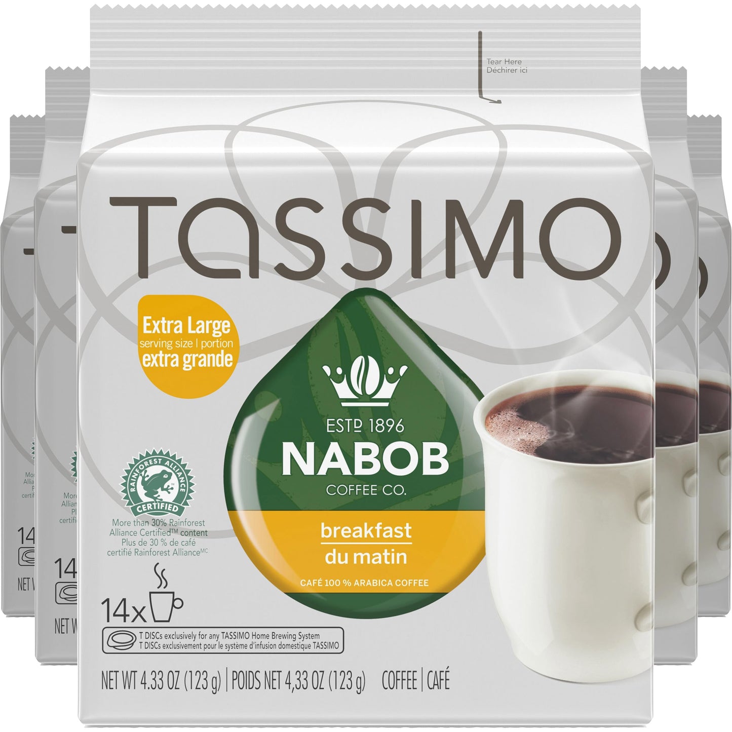 Tassimo Nabob Breakfast Blend Coffee T-Discs, 70 Count