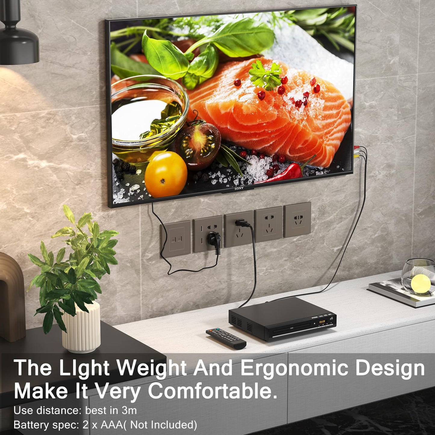 DVD Players for TV with HDMI,Plays All Regions and Formats,CD Player for Home,Support 1080P Video/CD/DVD/VCD/JPEG/USB, Remote, HDMI and RCA Cables Included