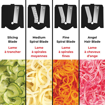 Starfrit Spiralizer, 4 Blades, Veggie Noodle Maker, Suction Base Starfrit