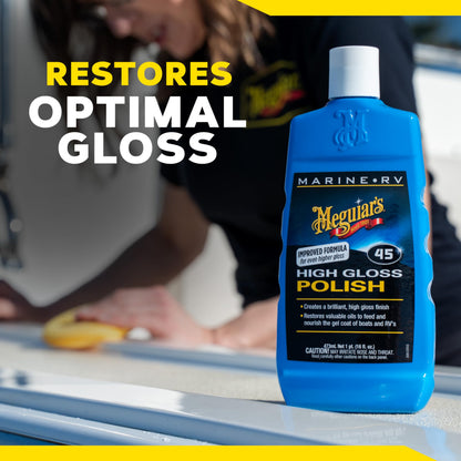 Meguiar's M4516 Marine/RV Polish & Gloss Enhancer -16 Oz Bottle