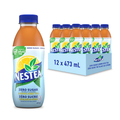 Nestea Naturally Flavoured, Zero Sugar Lemon Iced Tea, 473mL, 12 Count