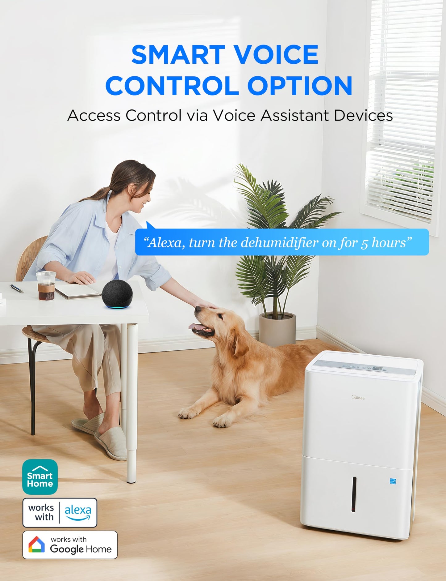 Midea Dehumidifier for Basement, Energy Star, WiFi Enabled, 22 Pint DOE