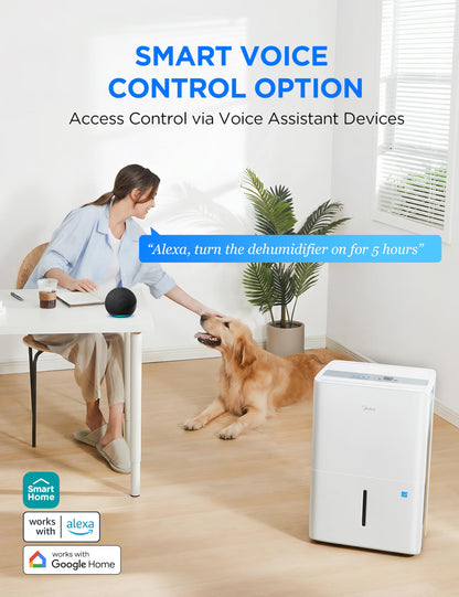 Midea Dehumidifier for Basement, Energy Star, WiFi Enabled, 22 Pint DOE