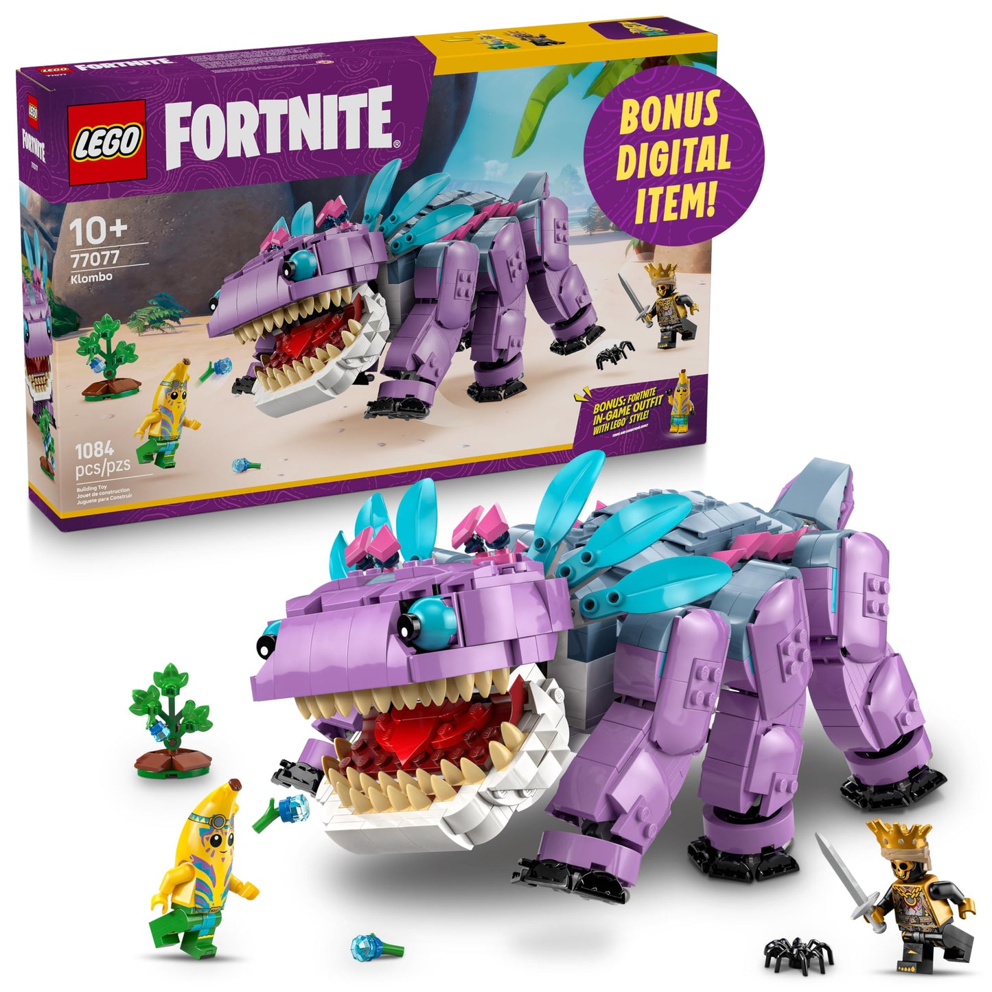 LEGO Fortnite Klombo Kids Toy - Fortnite Action Figure with Peely and Oro Minifigures - Pretend Play and Building Toy for Girls and Boys 10+ - Gift Idea for Birthdays and Gaming Fans - 77077