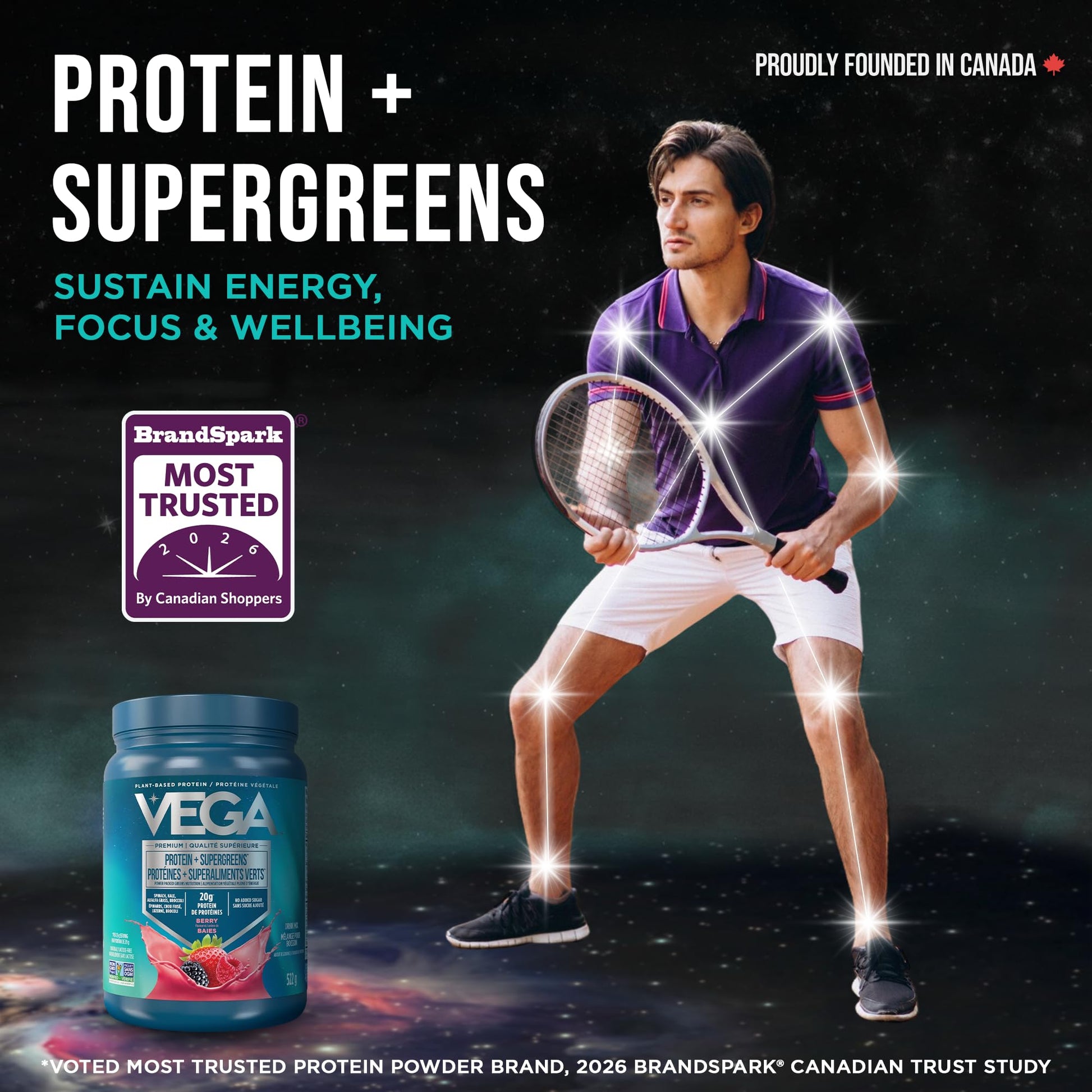Vega Protein + Supergreens Vegan Plant Based Protein Powder – 20g Organic Pea Protein, Dairy-free, Healthy Breakfast Shake – Berry 18 Servings, 522 grams (Pack of 1)