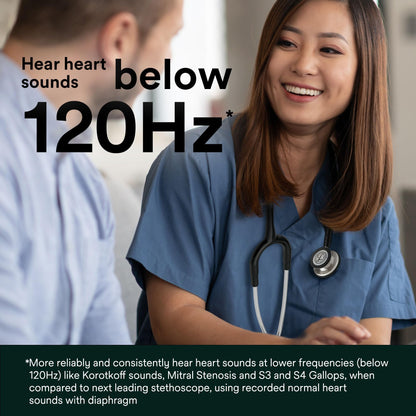 3M Littmann Classic III Monitoring Stethoscope, 5803, More Than 2X as Loud*, Weighs Less**, Stainless Steel Black-Finish Chestpiece, 69 cm (27") Black Tube, Stem and Headset