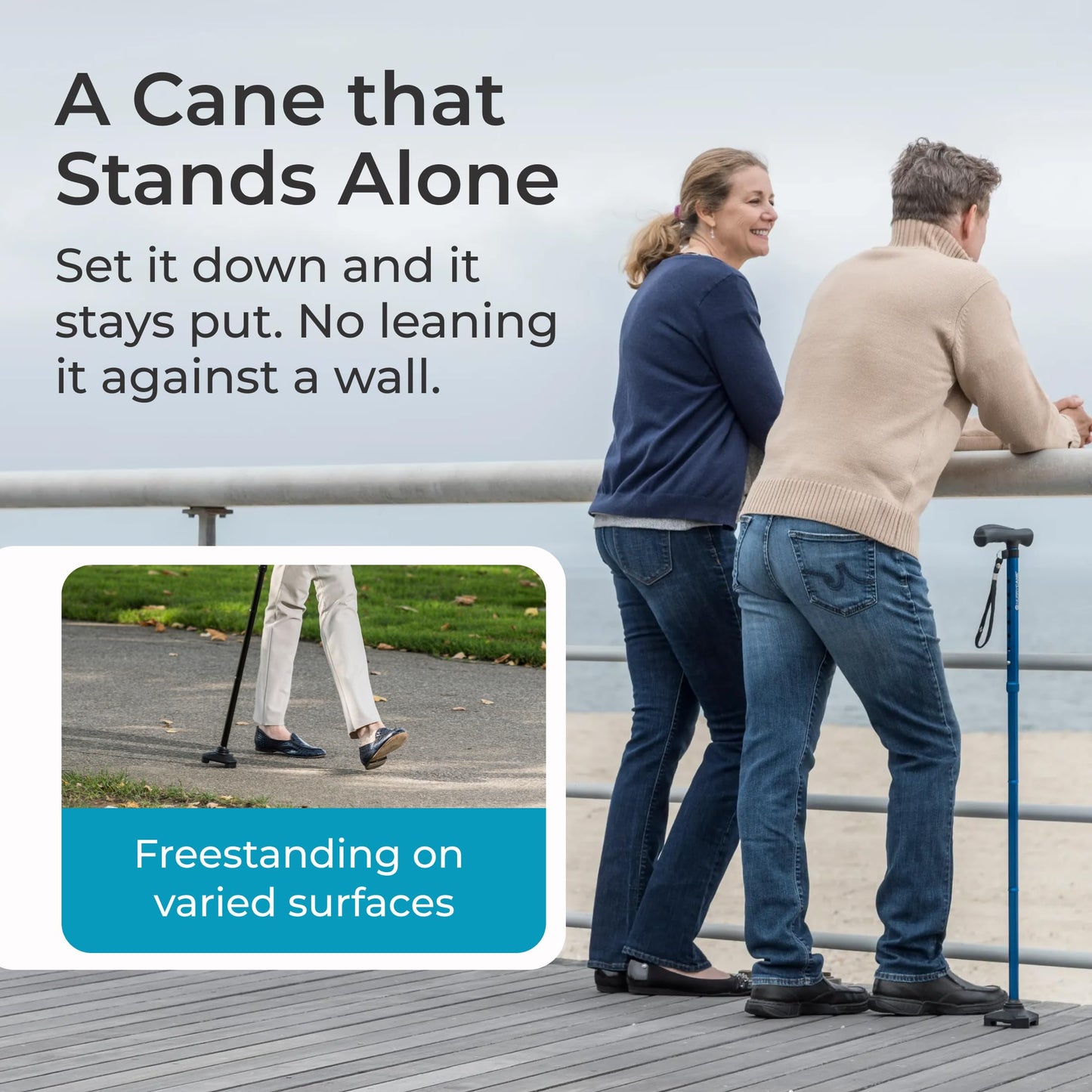 HurryCane Freedom Edition Folding Walking Cane, Black HurryCane