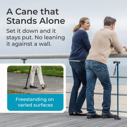HurryCane Freedom Edition Folding Walking Cane, Black HurryCane